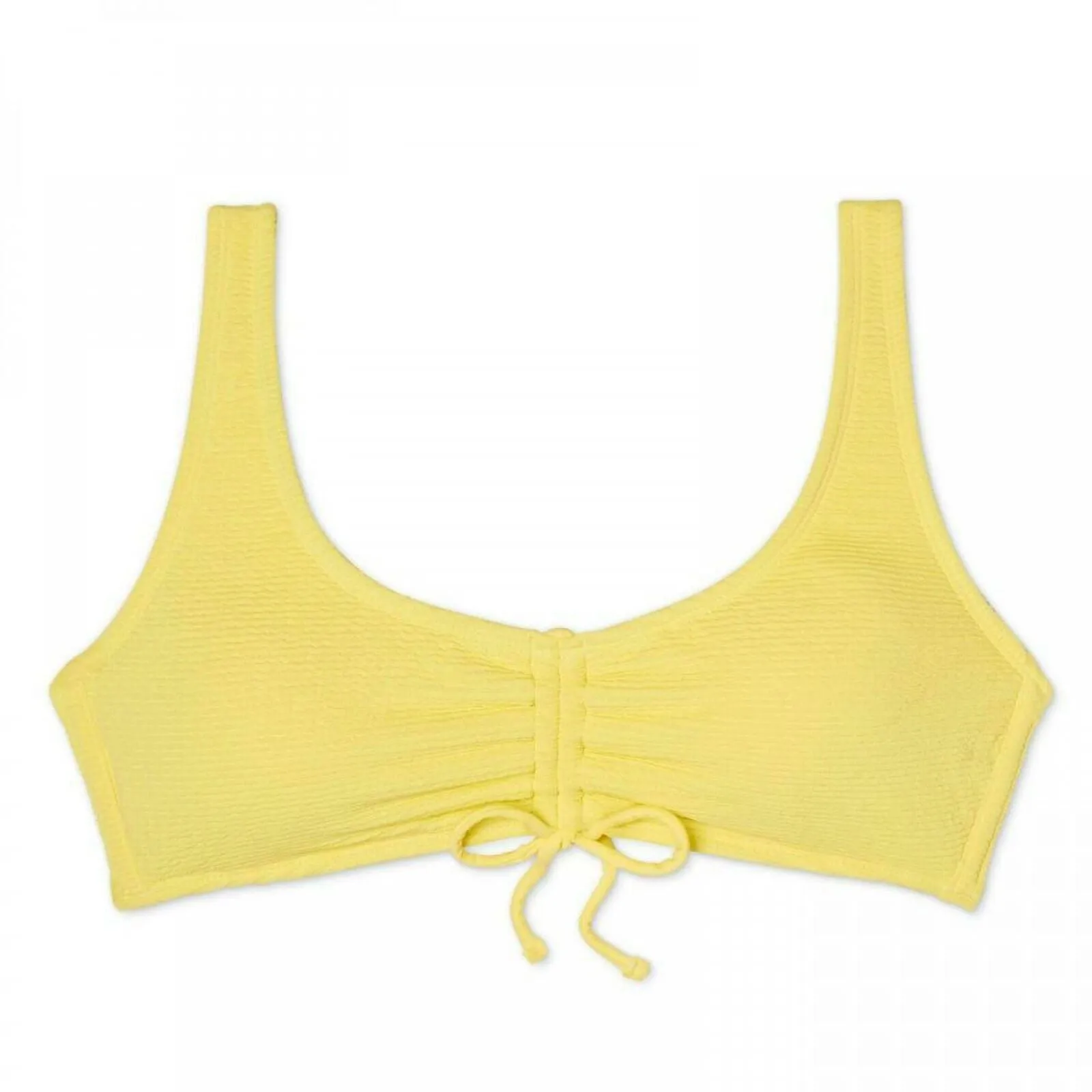 Xhilaration Women's Textured Cinch Front Bralette Bikini Top