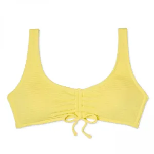 Xhilaration Women's Textured Cinch Front Bralette Bikini Top