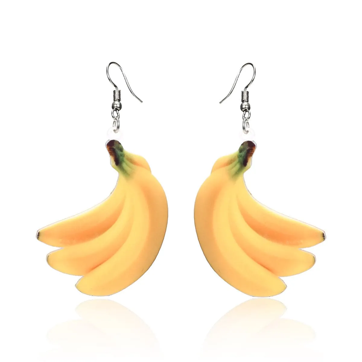 Yellow Acrylic & Silver-Plated Banana Drop Earrings