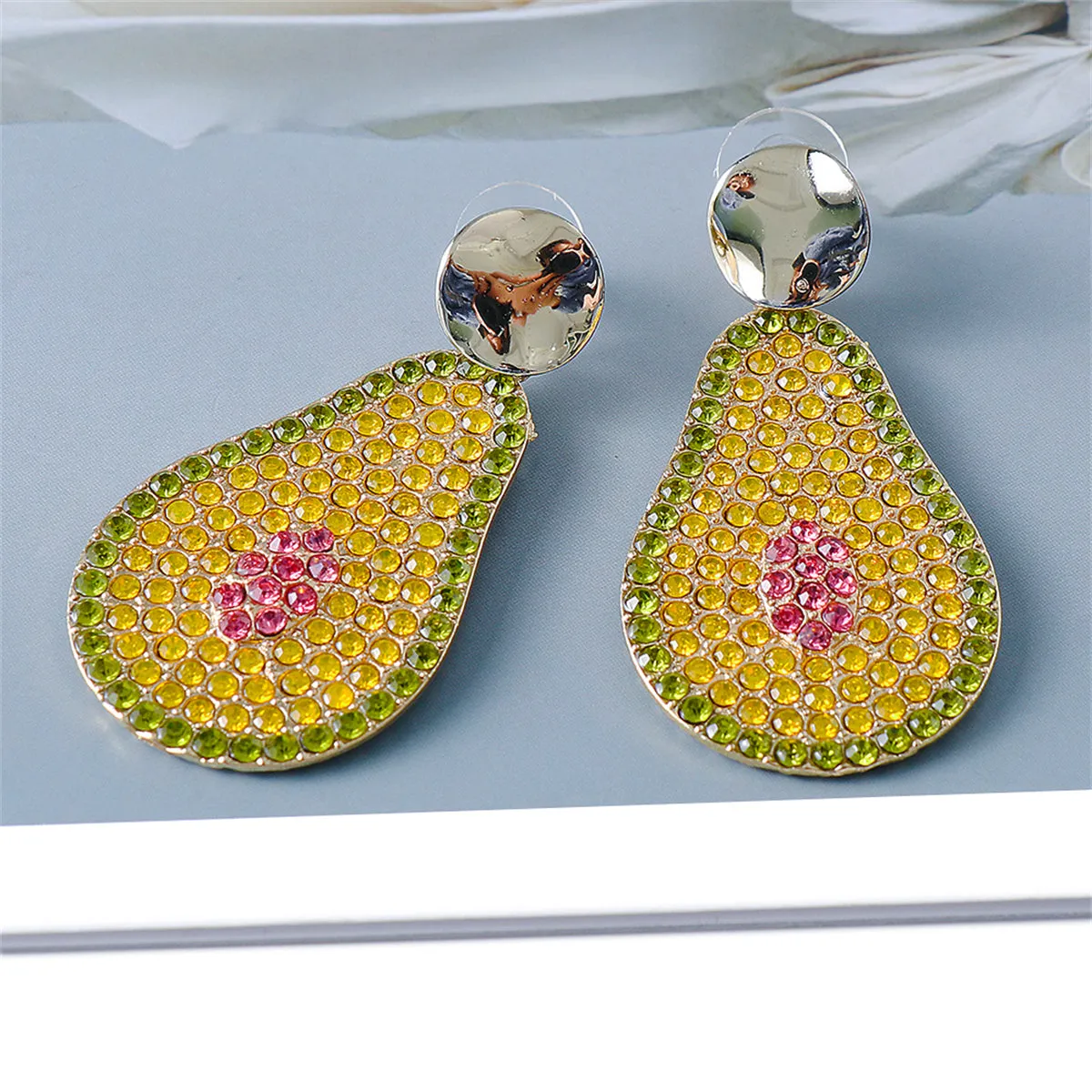 Yellow Cubic Zirconia & 18K Gold-Plated Pear Drop Earrings