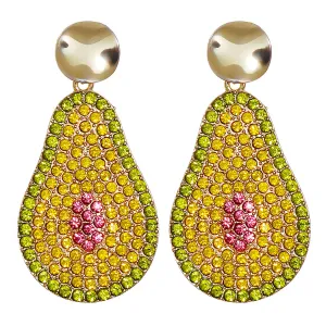 Yellow Cubic Zirconia & 18K Gold-Plated Pear Drop Earrings