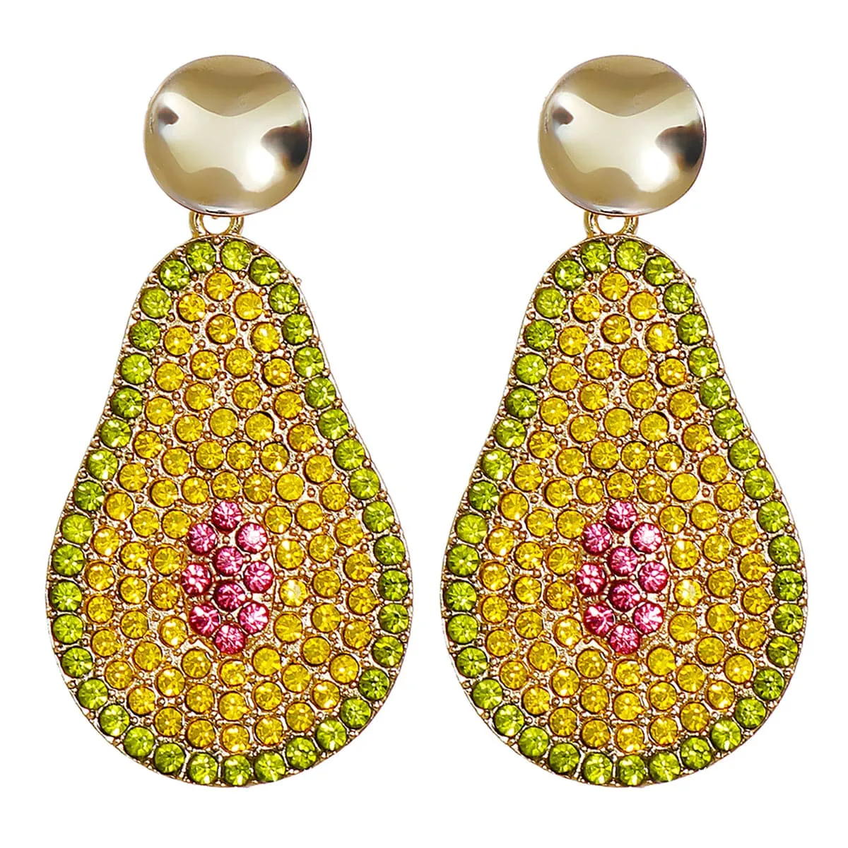 Yellow Cubic Zirconia & 18K Gold-Plated Pear Drop Earrings