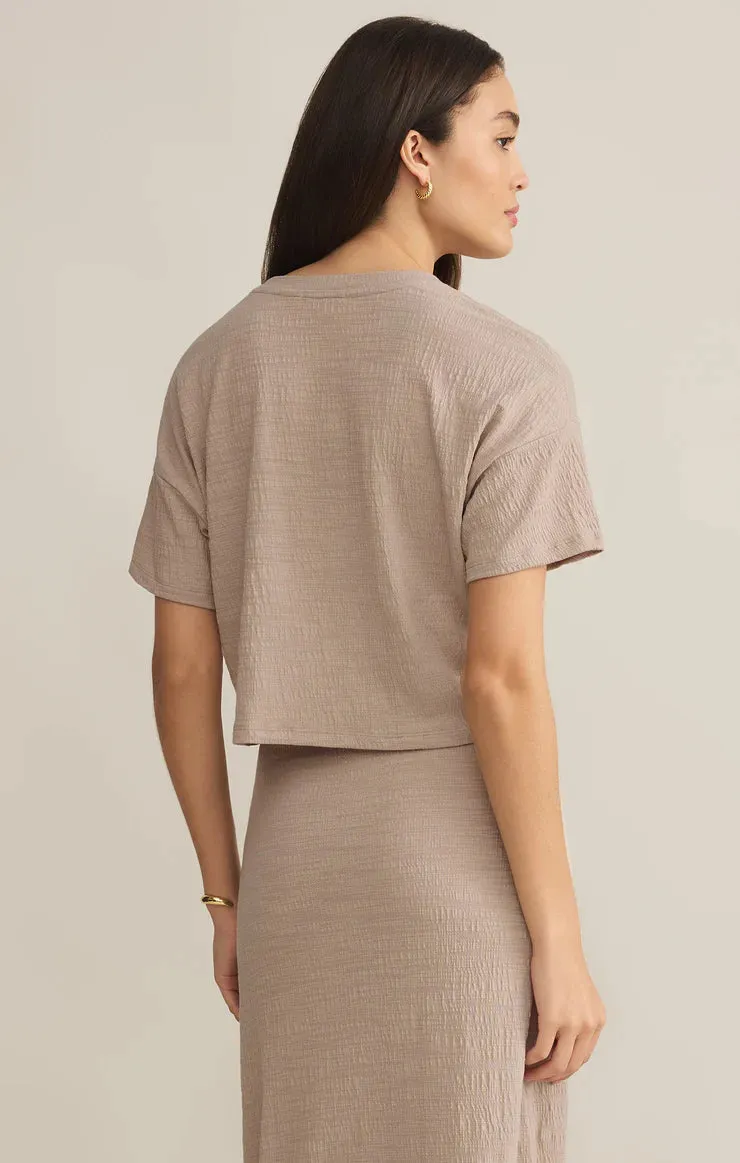 Z Supply Sway Textured Slub Cropped Tee