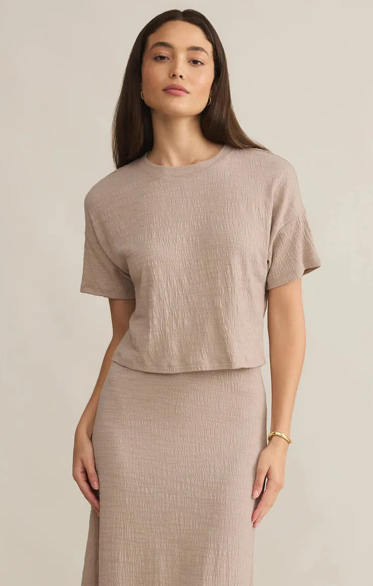 Z Supply Sway Textured Slub Cropped Tee