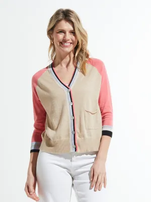 Zaket and Plover Strip Trim Cardi