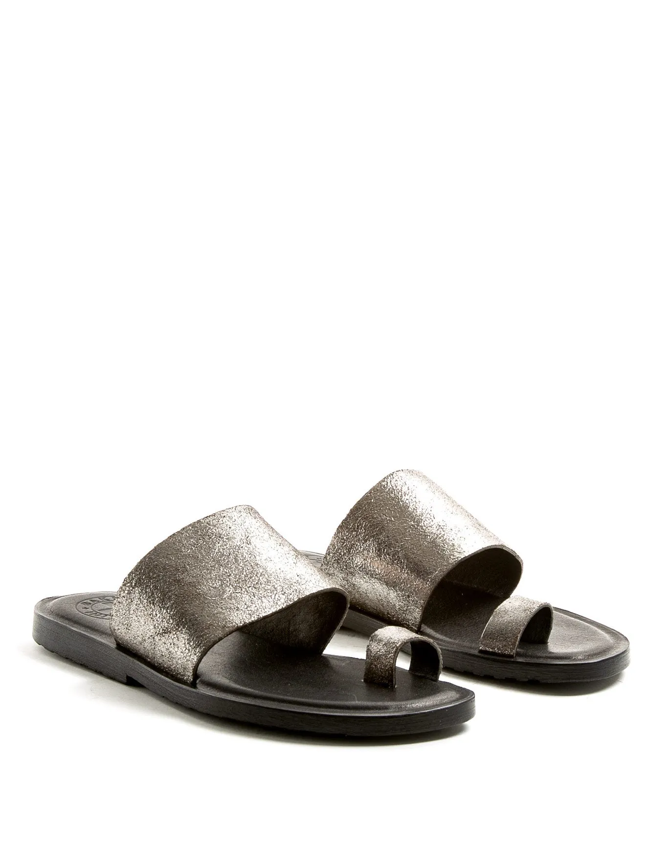 ZATTYS Silver Leather Sandals