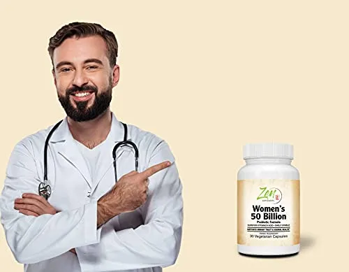 Zen Supplements - Womens 50 Billion Probiotic Formula - Supports Urinary and Vaginal Health with Lactobacilli & Bifado Blended Strains Survives Stomach Acid, Shelf Stable 30-Vegcaps
